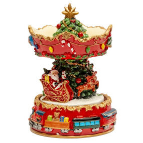 Фигурка музыкальная "Карусель: Санта на санях" 16,5 см