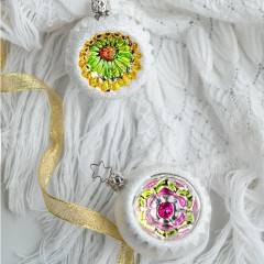 Елочный шар "Орнамент" 6 см, цвет серебро