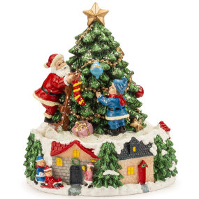 Фигурка музыкальная "Украшаем елку с Сантой" 16 см