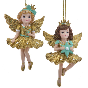 Елочная игрушка "Ангел в золотом" 10,2 см, в ассортименте
