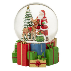 Фигурка "Снежный шар: Санта с оленем" 16 см