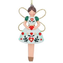 Елочная игрушка "Альпийская фея" 9 см, зеленая