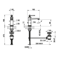 Смеситель для раковины Gessi Venti20 65001.149, брашированный никель