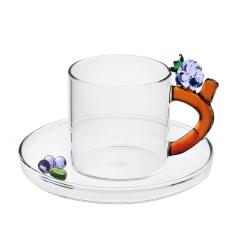 Чашка для эспрессо с блюдцем "Ежевика" Fruits & Flowers 100 мл