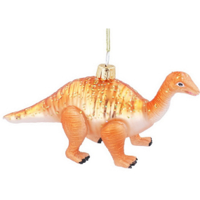 Елочная игрушка "Динозавр" 6х13 см, цвет оранжевый