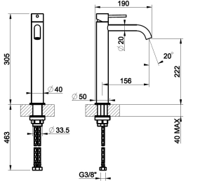 Смеситель для раковины Gessi 316 54004.239, брашированная сталь