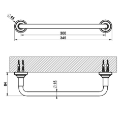 Полотенцедержатель Gessi Venti20 65497.727, 30 см, брашированная латунь PVD