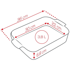 Форма для запекания прямоугольная Appolia 22х36 см, цвет экрю