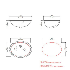 Раковина Devon & Devon Over Counter And Under Counter Basins 57х43, встраиваемая, белая