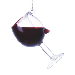 Елочная игрушка "Бокал красного вина (каберне)" 6,4 см