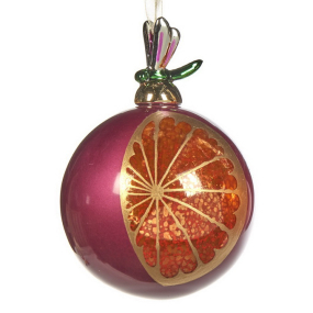 Елочный шар "Мандарин" 11,5 см, красный