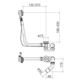 Сифон для ванны Dornbracht, с наполнением, цвет "Шампань"