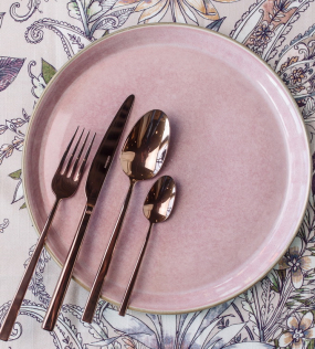 Тарелка столовая Bitz 27 см, розовая/серая