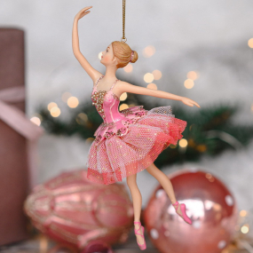 Игрушка на елку "Балерина в розовом" 18 см