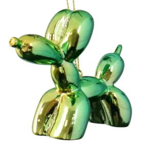 Елочная игрушка "Надувная собака" 7,6 см, зеленая