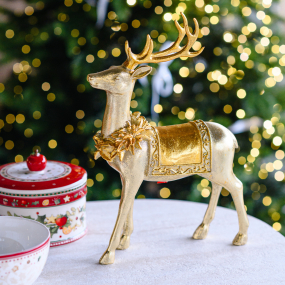 Фигурка "Золотой олень стоит" 33,5 см