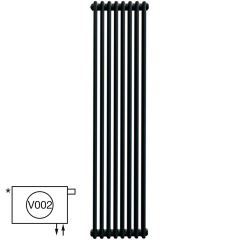 Радиатор Zehnder Сharleston 2180-8, 179х39, 1/2, V001 (V002), с термовентилем, черный