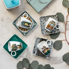 Набор чашек для эспрессо с блюдцами Alma do porto 72 мл, 8 предметов