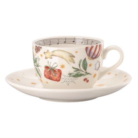 Чашка для капучино с блюдцем Christmas songs 220 мл