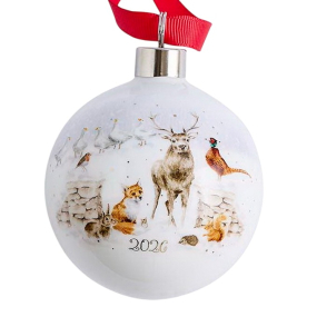 Елочный шар Wrendale Designs Christmas "Snow Place Like Home 2026" 7 см