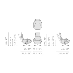 Кресло Poltrona Frau Jay Lounge, Fresco Blue