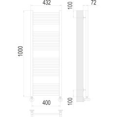 Полотенцесушитель Terminus Аврора 100х43, водяной, хром