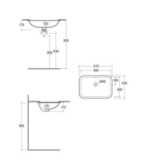 Раковина встраиваемая RAK Ceramics Variant 55х36 VARUC55500AWHA