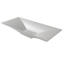 Раковина Holbi Sirius 77 SR 77х35, из Soft Rock, белая матовая, с клапаном