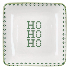 Блюдо квадратное Ho-Ho-Ho 18х18 см, зеленое