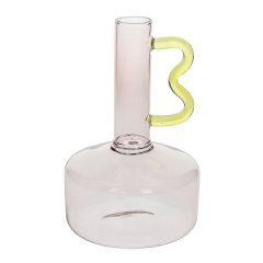 Ваза-ампула Glass Design Art 19 см, розовая/желтая