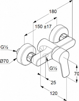 Смеситель для душа Kludi Pure&Easy 378410565, хром