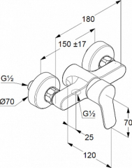 Смеситель для душа Kludi Pure&Easy 378410565, хром