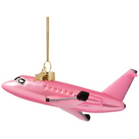 Елочная игрушка "Самолет" 4 см