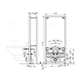 Монтажная рама Alca Plast A105/1120, для биде