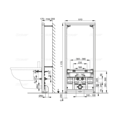Монтажная рама Alca Plast A105/1120, для биде