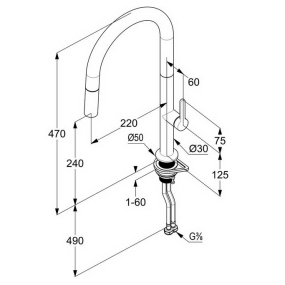 Смеситель для кухни Kludi Aurea 558526675, черный матовый