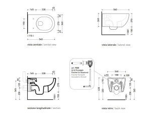 Унитаз подвесной Flaminia App 54х36,  с сиденьем, Fango