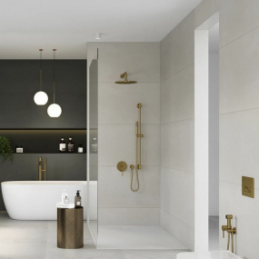 Душевая система Kludi Bozz 7в1, 38736N076, золото брашированное