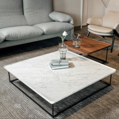 Стол журнальный Cassina Torei 99х99, White Carrara Marble