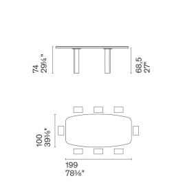 Стол Calligaris Sandy 199х100 CS4156-FB, White Travertino