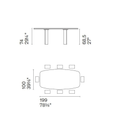 Стол Calligaris Sandy 199х100 CS4156-FB, White Travertino