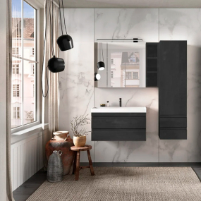 Зеркальный шкаф Kolpa-san Naomi TON 80 DC, 80x70, темный бетон