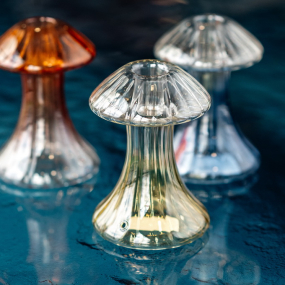 Подсвечник Glass Design Mushroom 15 см, желтый