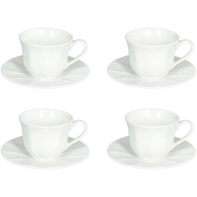 Набор чашек чайных с блюдцами Queen Bianco 220 мл, 8 предметов