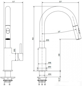 Смеситель для кухни iB Rubinetti Loft LO381CC, хром