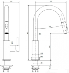 Смеситель для кухни iB Rubinetti Loft LO381CC, хром