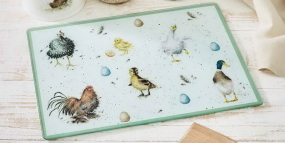 Подставка под тарелку стеклянная "Птицы" 30x40 см