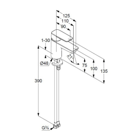 Смеситель для раковины Kludi Pure&Style 400283975, черный матовый