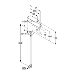 Смеситель для раковины Kludi Pure&Style 400283975, черный матовый