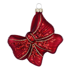 Елочная игрушка "Бант" 4,5 cм, красная